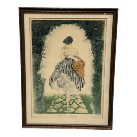 Early 20th Century Louis Icart "Le Panier De Pommes" Signed Lithograph