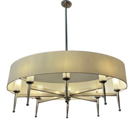 Contemporary Six Light Oval Shade Chandelier