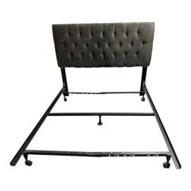 Skyline Custom Gray Tufted Headboard + Metal Bed Frame. Original Price: $250
