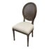 Restoration Hardware Vintage Style French Round Cane Back Linen Dining Chair. Original Price: $540