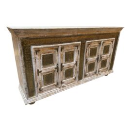 Artisan Wood + Embossed Metal Sideboard