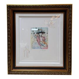 Circa 2017 Peter Max Brown Lady (Angel With Heart/Sailboat). Original Price: $5,000