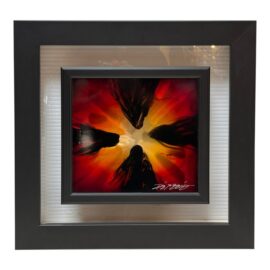 Circa 2015 Chris Derubeis Mini Burst Red Mixed Media