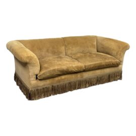 Fitzgerald Custom Design Suede Sofa + Fringe. Original Price: $35,000