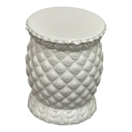 Mid 20th Century Spanish White Ceramic Garden Stool