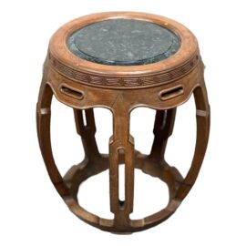 Asian Stool of Rosewood + Marble Tabouret