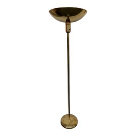 Vintage Post Modern Torchiere Brass Floor Lamp