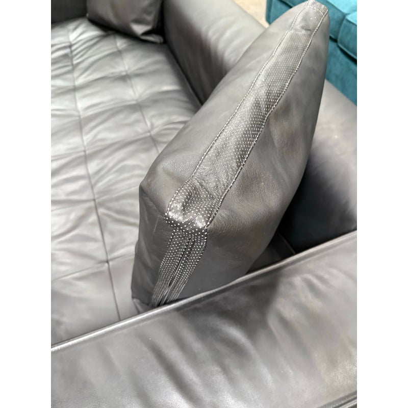 Antonio Citterio B&b Italia Maxalto Simplice Black Leather Sofa