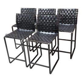 Holly Hunt Mark Albrecht Studio Counter Stools, Set of Five. Original Price: $15,000