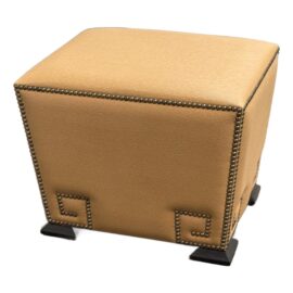 Madeline Stuart Greek Key Vinyl Ottoman. Original Price: $3,375