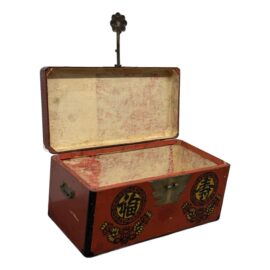 Antique Chinese Red Lacquer Wedding Box