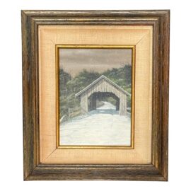 Frank Magsino "Bridge in Snow" Original Painting, Signed