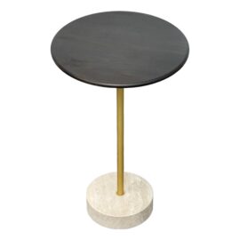 Bespoke Cream, Gold, and Black Side Table