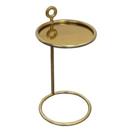 CB2 Gold Finish Round Brass C-Style Table. Original Price: $230