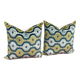 D. V. | K. A P Home Dellan Teal Velvet Throw Pillows, Pair