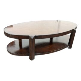 John Tobeler for Camperos Fine Furniture Custom Design Oval Coffee Table. Original Price: $3,300