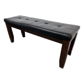 Elegant Wood Link Leatherette Bench