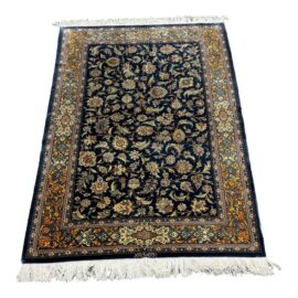 3ft 4in X 5ft 5in Navy Blue Floral Persian Area Rug