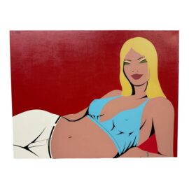 Ron Lior Reclining Model Original Acrylic on Canvas Painting