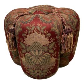 Custom Design Satin Jacquard Ottoman + Tassels