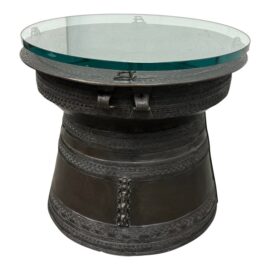 Kreiss Furniture Rain Drum Side Table + Glass Surface