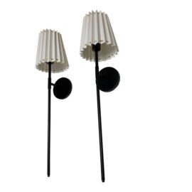 Lulu & Georgia Cosette Wall Sconces With Pleated Shades, a Pair. Original Price: $600