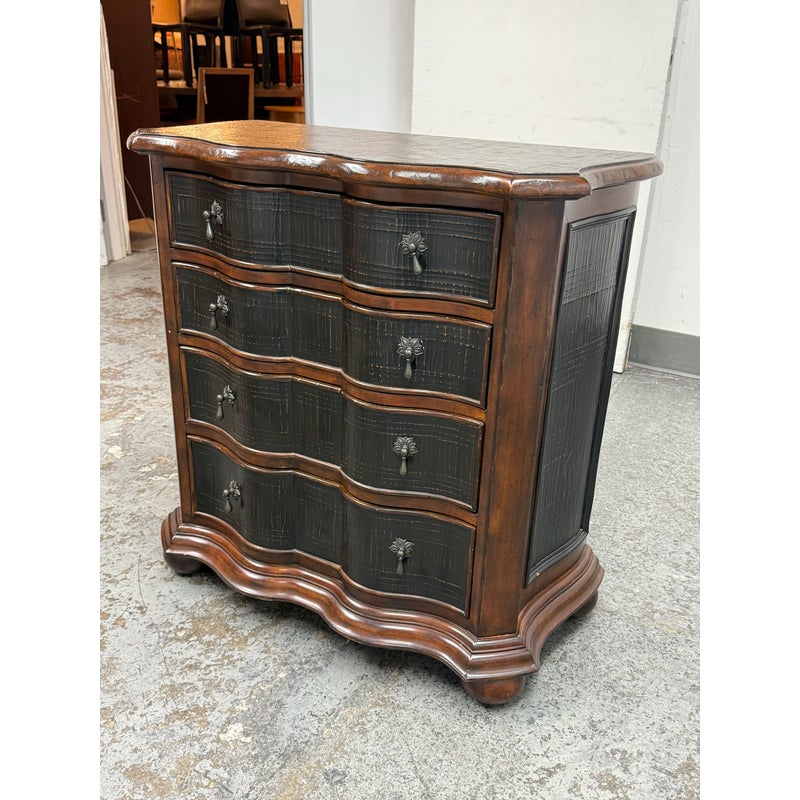 Vintage Ethan Allen Lucca Serpentine Chest of Drawers With Crackle