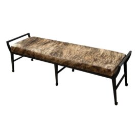 Bernhardt Mansfield Hair on Hide Metal Bench. Original Price: $2,200