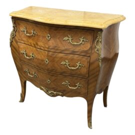 Antique Ormolu Bombe Chest of Drawers + Marble Top