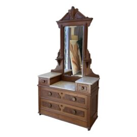 Antique Victorian Mirror + Marble Vanity