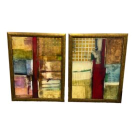 Frank Vostell Mix Media, Set of Two. Original Price: $2,600