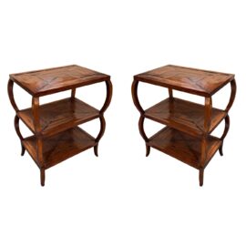 Henredon Acquisitions Capelle Three Tier Side Tables, a Pair. Original Price: $2,800
