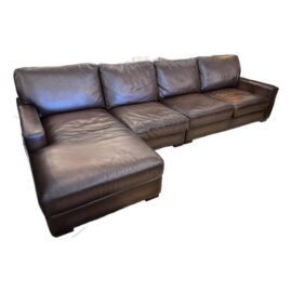 Pottery Barn Three Piece Turner Leather Sectional. Original Price: $6,000