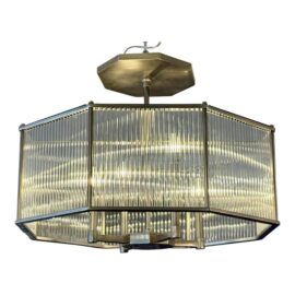 Arteriors Modern Hera Brushed Finished Octagon Chandelier. Original Price: $3,800