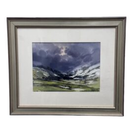 Rafael Requena "Invierno, Sierra De Madrid" Original Watercolor Painting