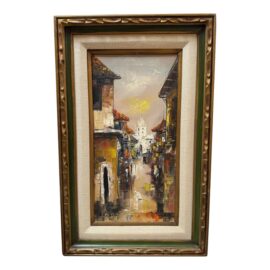La Nosa European Street Scene Original Oil Painting