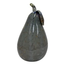Circa 2002 Lucy Chamberlain Glass Pear With Silver Glass Stem