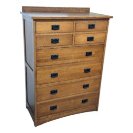 Schwartz Furniture 8 Drawer Mission High Boy Dresser. Original Price: $2,900