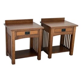 Schwartz Furniture Mission Oak Nightstands, a Pair. Original Price: $2,000