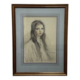 Early 20th Century Albert Edward Sterner Portrait of a Young Woman, Signed + Dated