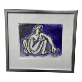 Circa 1999 Timo Solin Framed Ink Wash/ Water Color