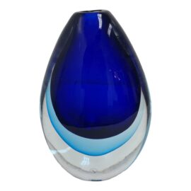 Luciano Gaspari (1913-2007) for Salviati Glass Company Blue Art Vase