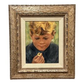 Gunnar Donald Anderson "Pojke Med Blomma" (Boy With Flower)Framed Oil on Cavas Painting