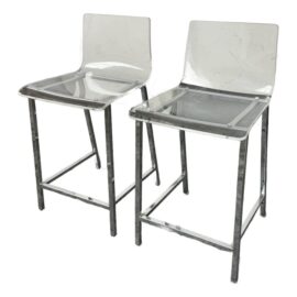 Mermelada Estudio for C B2 Chiaro Clear Acrylic Counter Stools, Pair. Original Price: $500