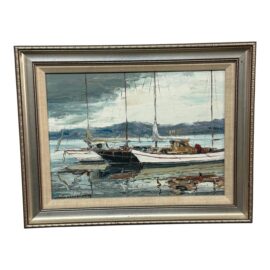 "Marine Life Reflection" Original Oil Painting, Signed