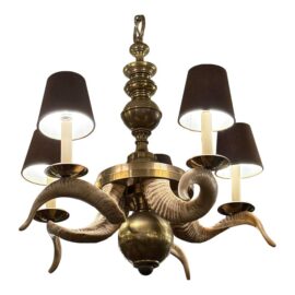 Vintage Chapman Five Light Horned Chandelier