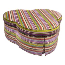 Custom Made Striped Velvet Ottoman/Coffee Table