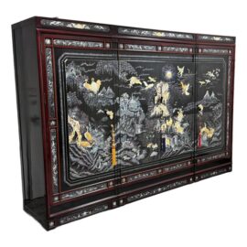 Korean Mother-of-Pearl Inlaid Armoire, Three Sections