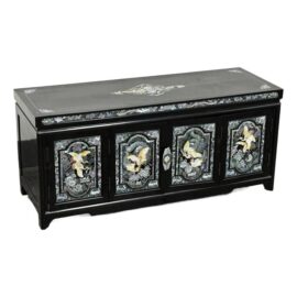 Vintage Korean Low Scholars Cabinet With Mother-of-Pearl Inlays