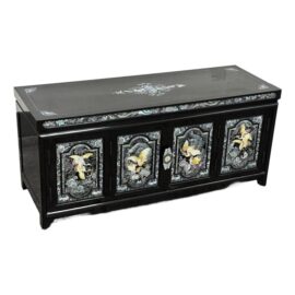 Vintage Korean Low Scholars Cabinet With Mother-of-Pearl Inlays